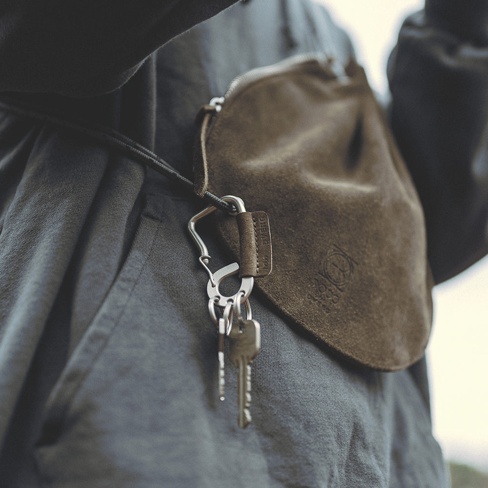 CARABINER KEY RING with WATERPROOF COW SUEDE for DVERG