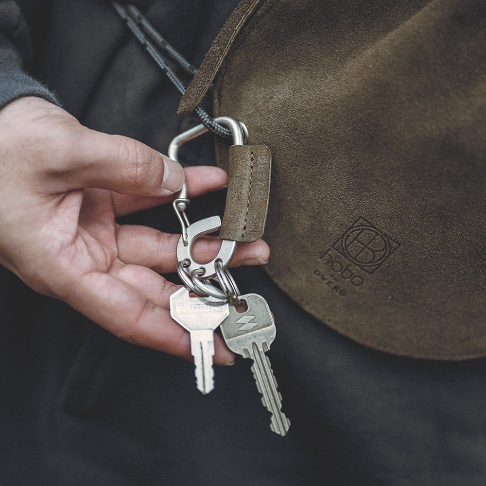 CARABINER KEY RING with WATERPROOF COW SUEDE for DVERG