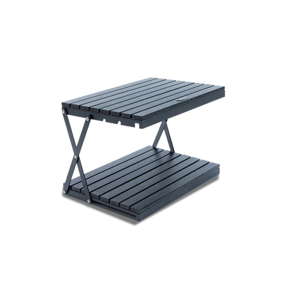 Black edition wood rack 2 tiers