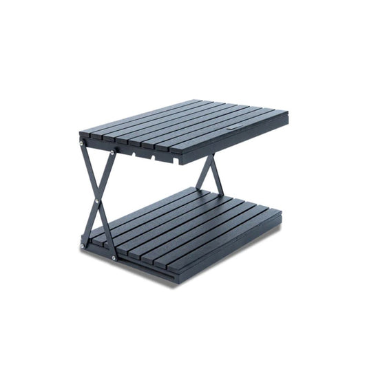 Black edition wood rack 2 tiers