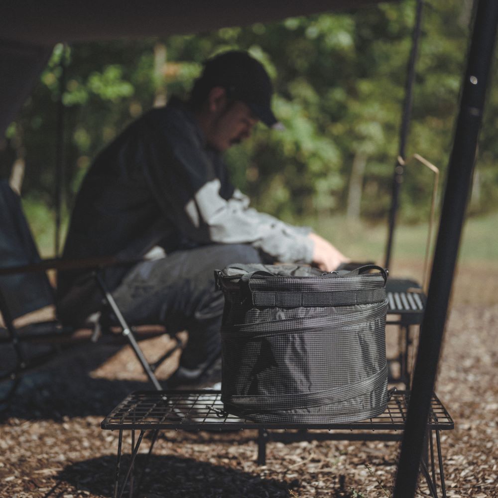 TENT IN TRASH BOX