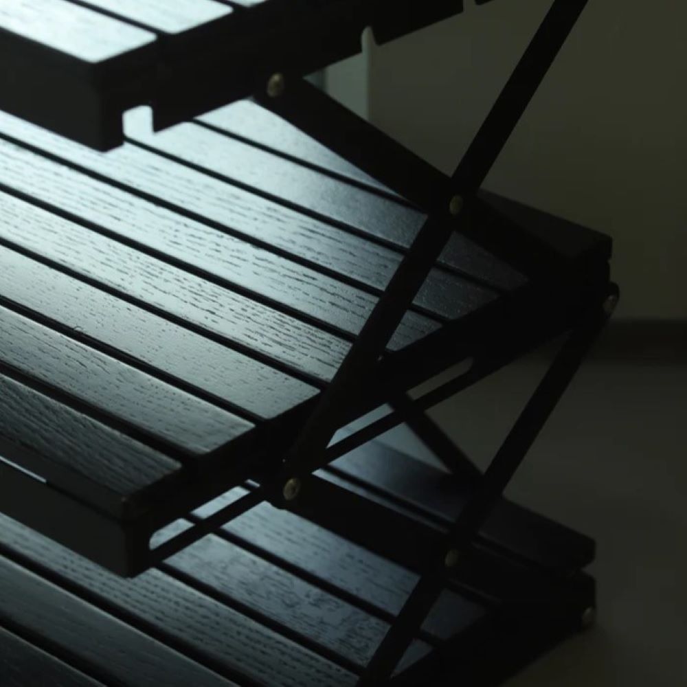 Black edition wood rack 3 tiers