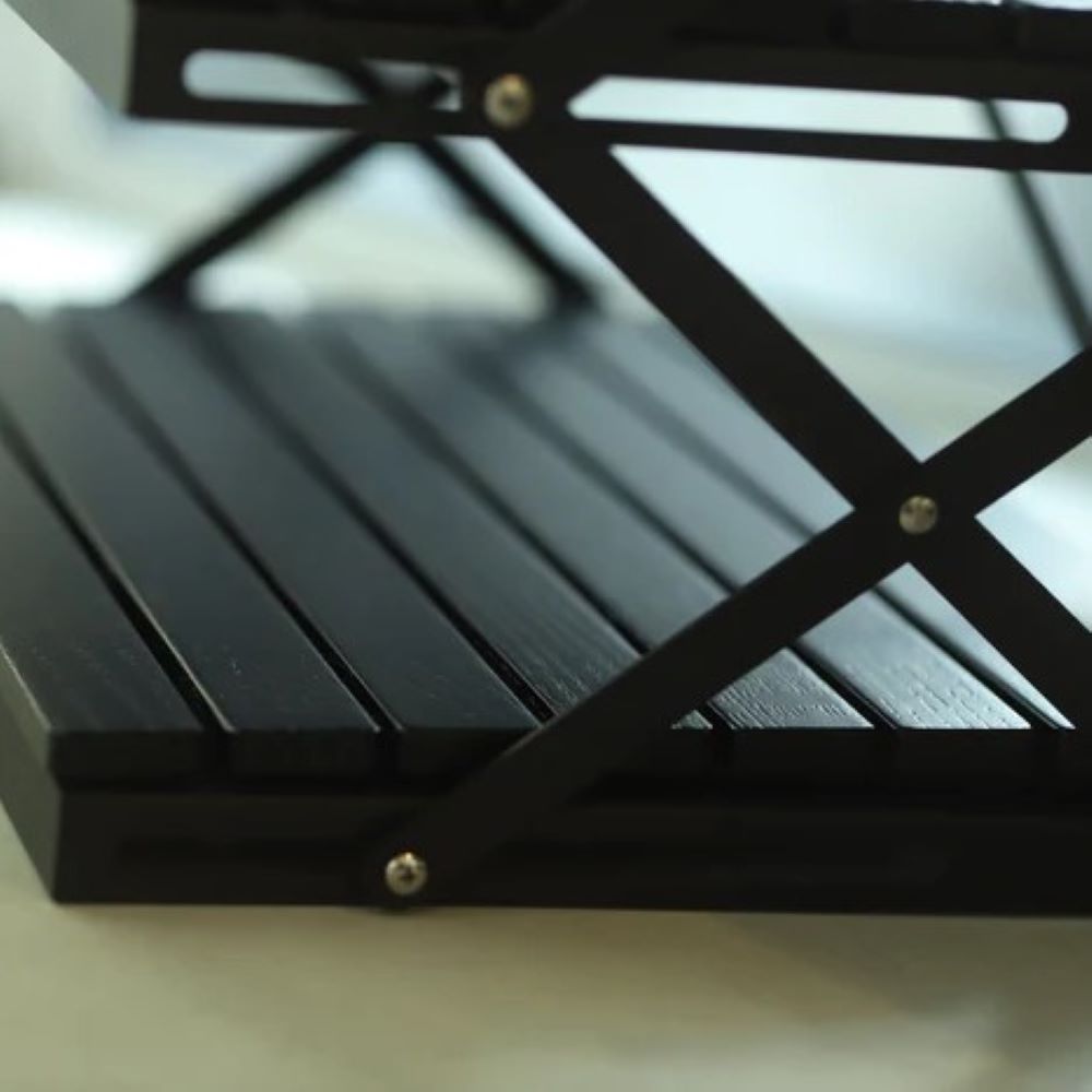 Black edition wood rack 2 tiers