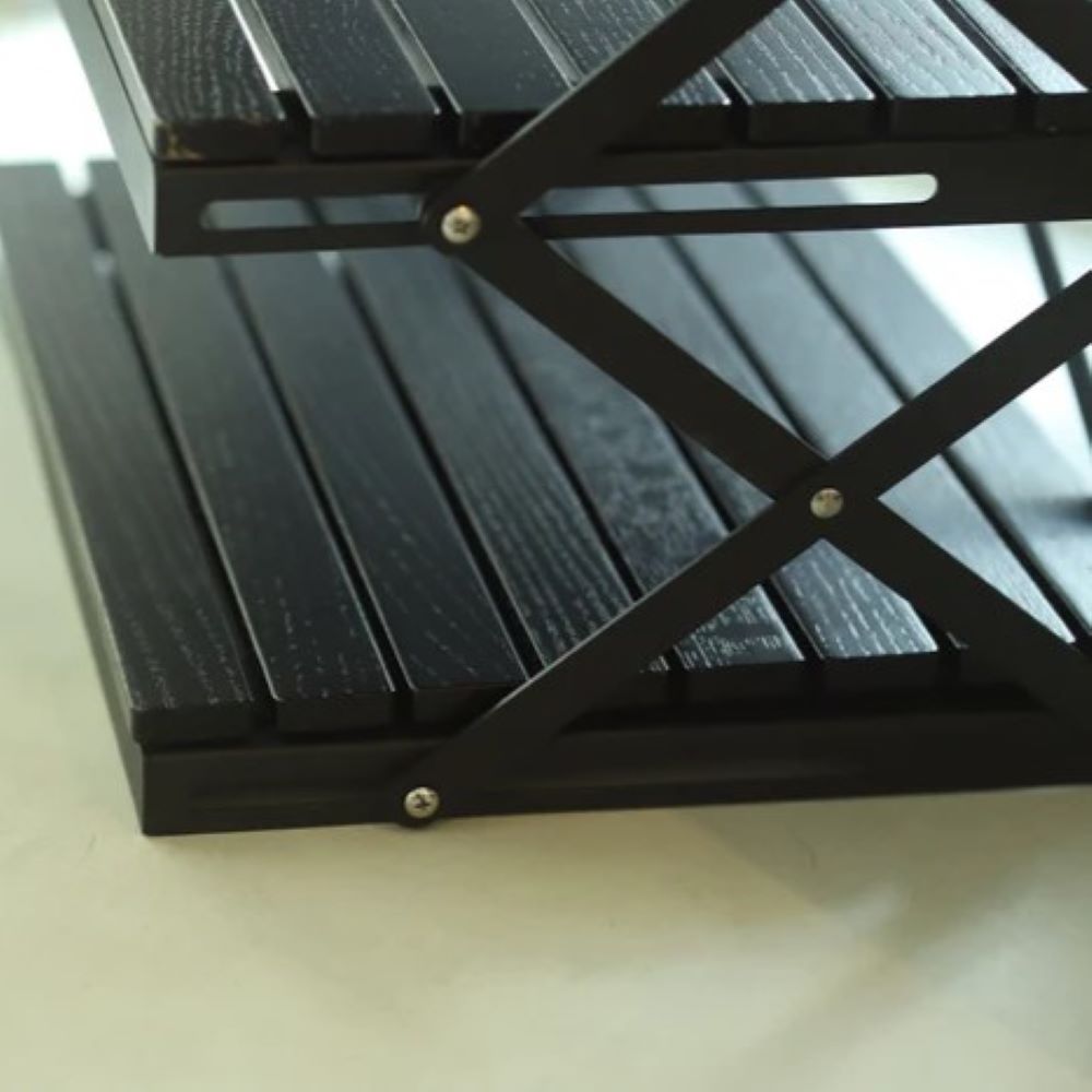 Black edition wood rack 3 tiers