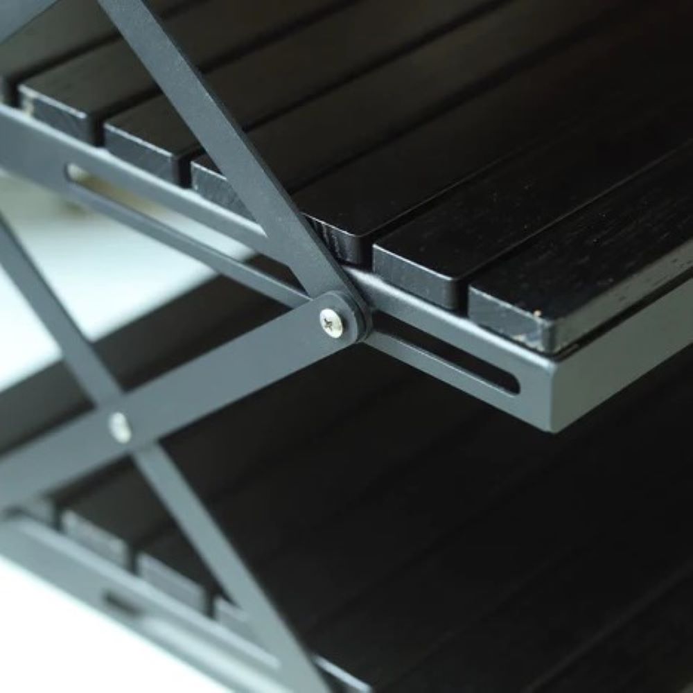 Black edition wood rack 3 tiers