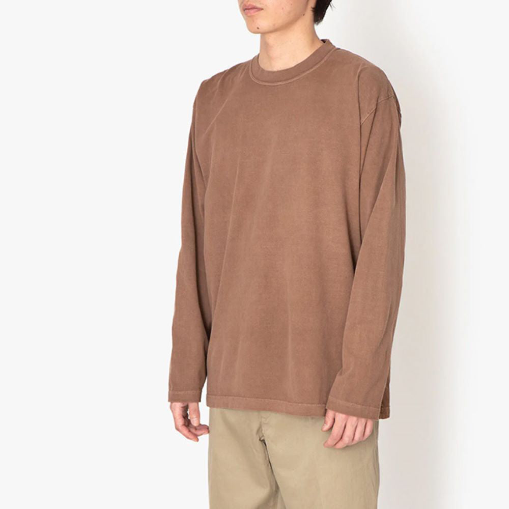 L/SクルーネックTEE コットンジャージ ベンガラマドダイ