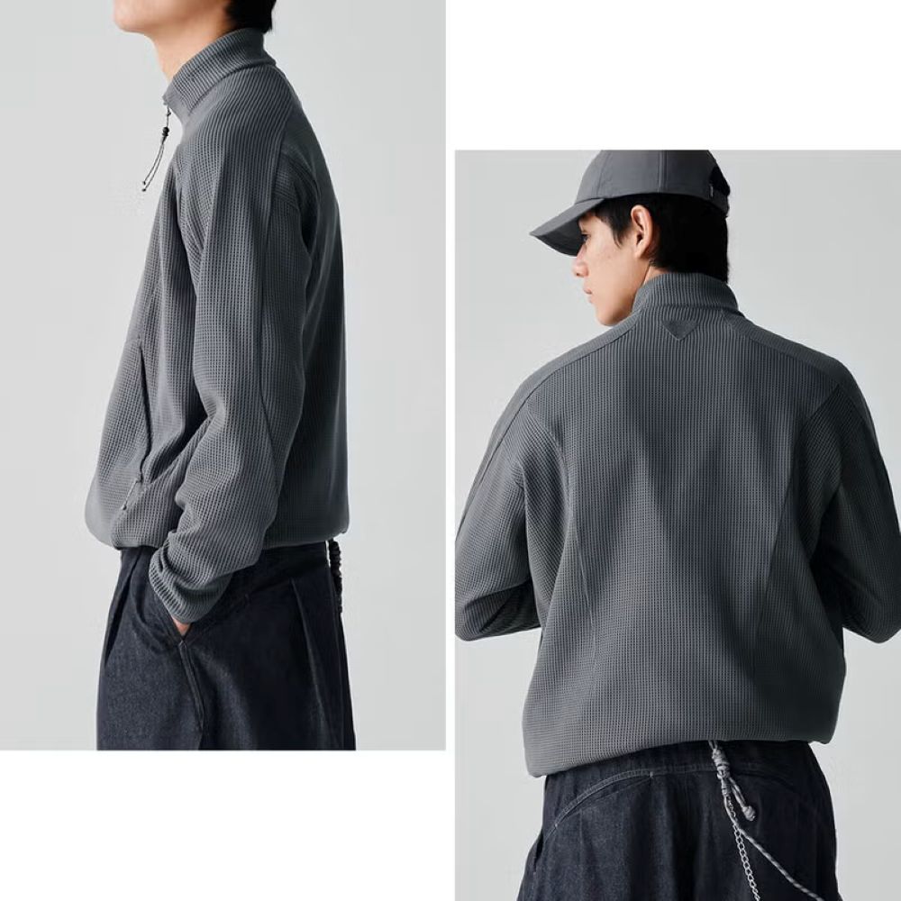 ワッフル編み抗菌ジャケット
