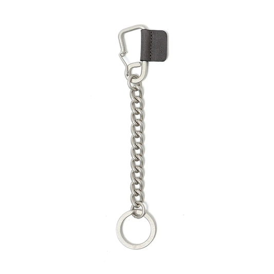 Carabiner Chain Key Ring with Nubuck Cow Leather