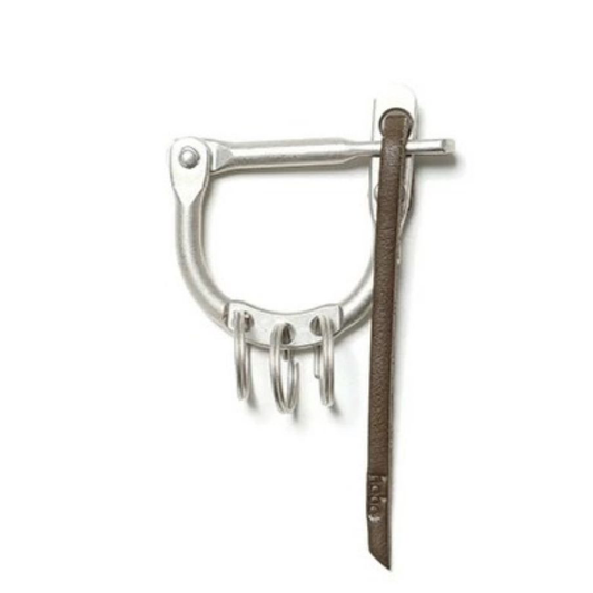 D-Lock Carabiner Key Ring with Cow Leather