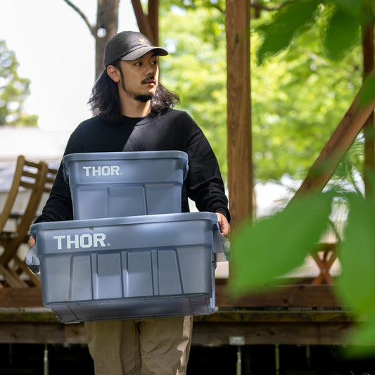 Limited Thor Large Tote With Lid Clear Blue Gray
