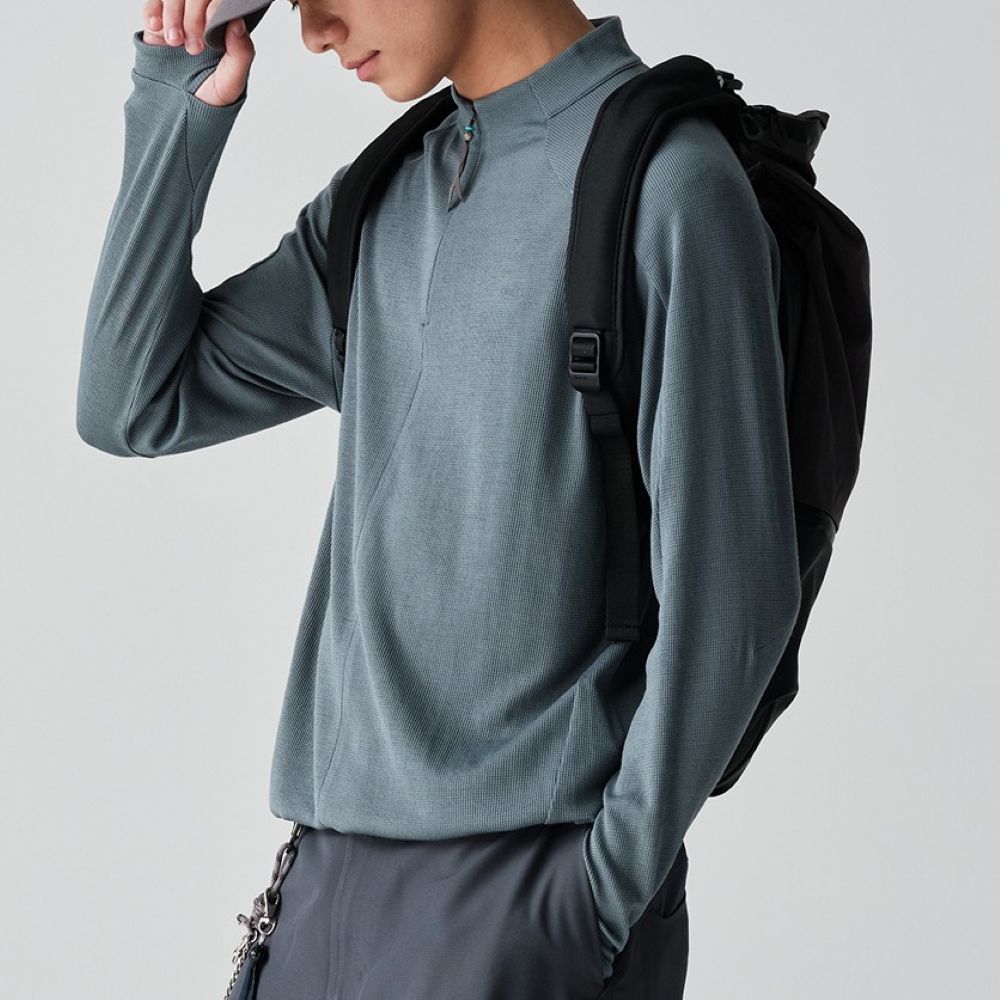 クールマックスウールハーフジップTシャツ