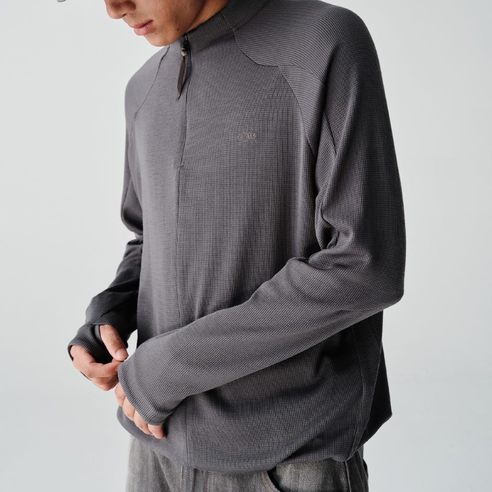 クールマックスウールハーフジップTシャツ