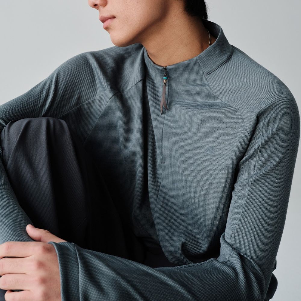 クールマックスウールハーフジップTシャツ