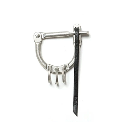 D-Lock Carabiner Key Ring with Cow Leather