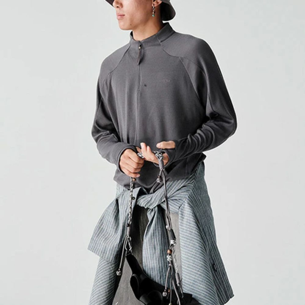 クールマックスウールハーフジップTシャツ