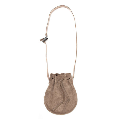 Drawstring pouch fidlock buckle cow suede